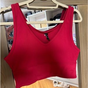 Red Workout Crop Top